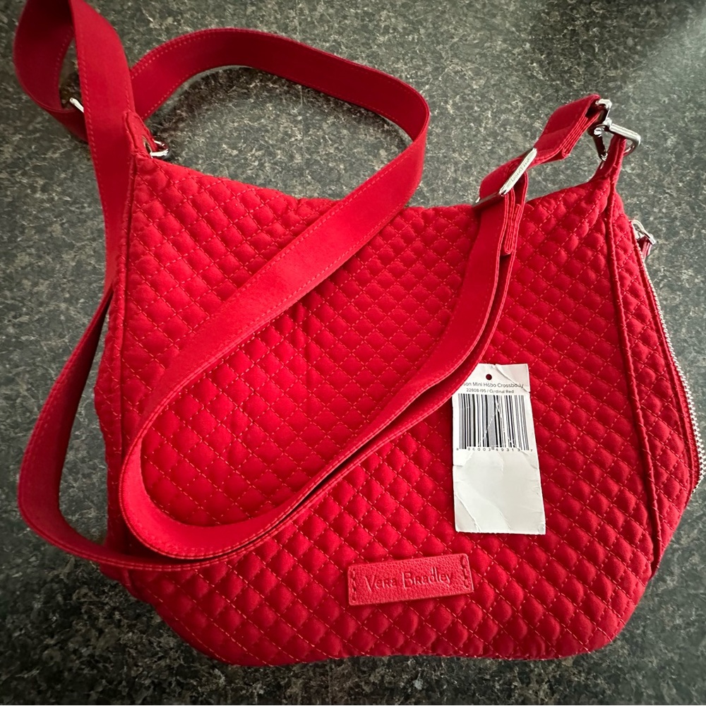 Vera Bradley,NWT,Carson Mini Hobo Crossbody,Cardinal Red
